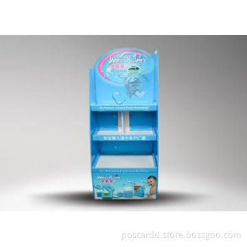 Water Proof Blue Cardboard Display Racks with Three Layers
